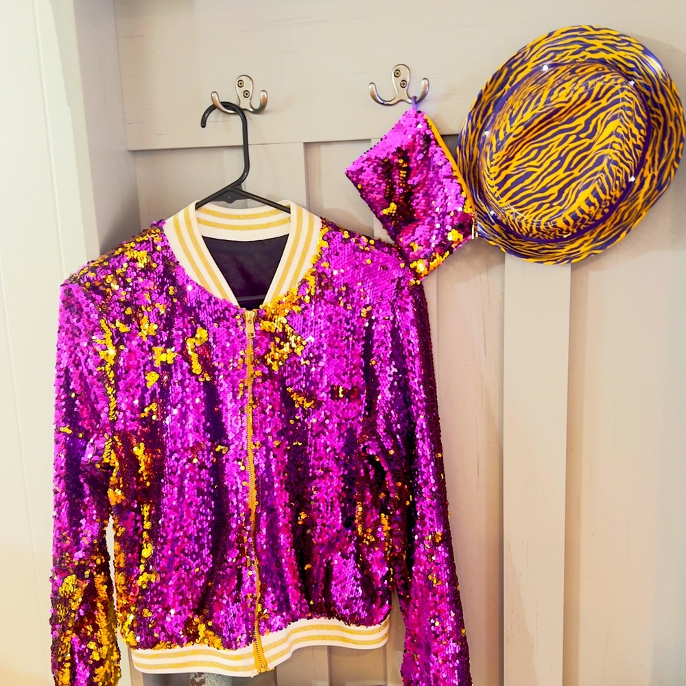 SEQUINED PURPLE AND GOLD LIGHTWEIGHT LADIES JACKET